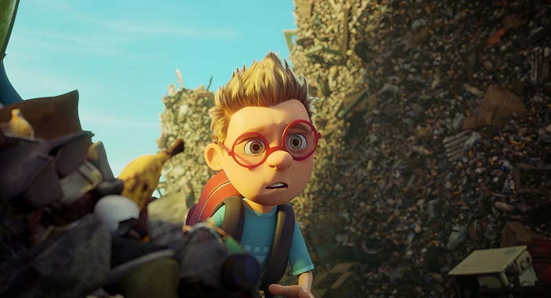 映画『ゴミおばけがやってきた』 ゴミが大好き！オルヒー達との大冒険が始まる！ ゴミタウンにお引越し。かつて美しかった町が消滅の危機？！ ゴミおばけと人間の子供たちとの友情・勇気・ひらめきを描いた感動の大アドベンチャー！ シーン画像