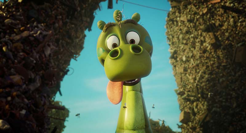 映画『ゴミおばけがやってきた』 ゴミが大好き！オルヒー達との大冒険が始まる！ ゴミタウンにお引越し。かつて美しかった町が消滅の危機？！ ゴミおばけと人間の子供たちとの友情・勇気・ひらめきを描いた感動の大アドベンチャー！ シーン画像