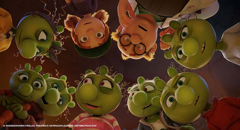 映画『ゴミおばけがやってきた』 ゴミが大好き！オルヒー達との大冒険が始まる！ ゴミタウンにお引越し。かつて美しかった町が消滅の危機？！ ゴミおばけと人間の子供たちとの友情・勇気・ひらめきを描いた感動の大アドベンチャー！ シーン画像