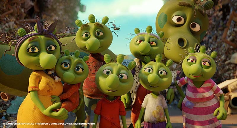 映画『ゴミおばけがやってきた』 ゴミが大好き！オルヒー達との大冒険が始まる！ ゴミタウンにお引越し。かつて美しかった町が消滅の危機？！ ゴミおばけと人間の子供たちとの友情・勇気・ひらめきを描いた感動の大アドベンチャー！ シーン画像